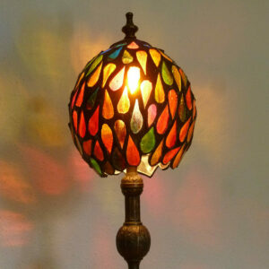 Lámpara Tiffany de pétalos multicolor